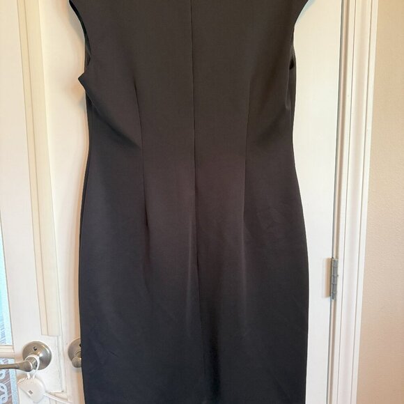 Chic Black & White Chevron Panel Dress - Picture 4 of 5